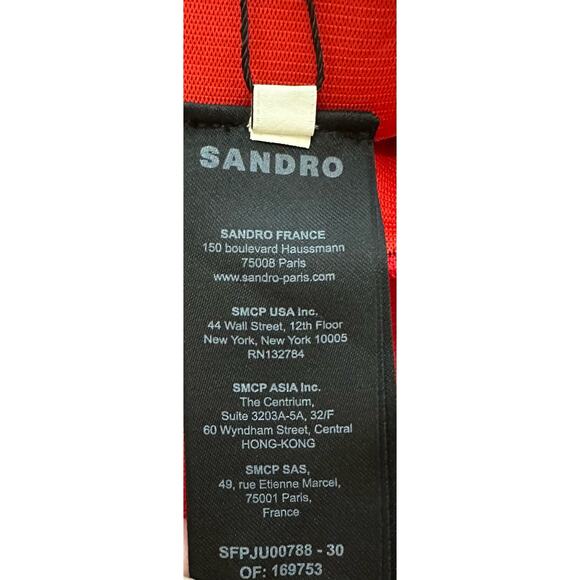 Sandro Violette Beaded Trim Mini Skirt Rouge Size 38 US 6 New with tags - Picture 5 of 6